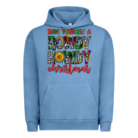 Pigment Pebble Blue have yourself a rowdy howdy christmas Urban Hoodie - FaDigitalArtStudio