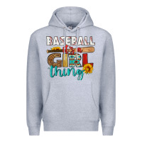 Heather Grey baseball it's a girl thing Premium Hoodie - HRA Design Shop