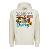 Oatmeal Heather baseball it's a girl thing Premium Hoodie - HRA Design Shop
