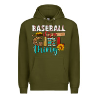 Army Green baseball it's a girl thing Premium Hoodie - HRA Design Shop
