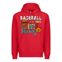 Red baseball it's a girl thing Premium Hoodie - HRA Design Shop