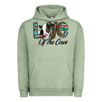 Pigment Oil Green love of the cows Urban Hoodie - CowhideDigitalArt