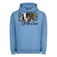 Pigment Pebble Blue love of the cows Urban Hoodie - CowhideDigitalArt