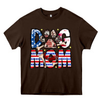 Chocolate Brown American Dog Mom Heavy Core Tee - CowhideDigitalArt