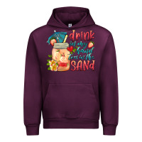 Mauve Wine drink in my hand toes in the sand Urban Hoodie - HRA Design Shop