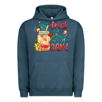 Pigment Midnight Navy drink in my hand toes in the sand Urban Hoodie - HRA Design Shop