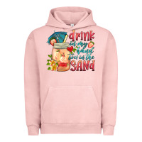 Pigment Salmon drink in my hand toes in the sand Urban Hoodie - HRA Design Shop
