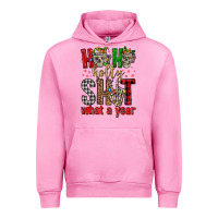 Fuchsia Pink ho ho holly shit what a year Urban Hoodie - FaDigitalArtStudio