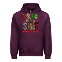 Mauve Wine ho ho holly shit what a year Urban Hoodie - FaDigitalArtStudio