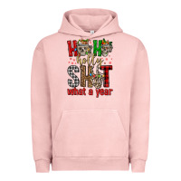 Pigment Salmon ho ho holly shit what a year Urban Hoodie - FaDigitalArtStudio
