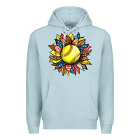 Blue Mist softball sunflower Premium Hoodie - HRA Design Shop