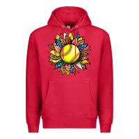 Cardinal softball sunflower Premium Hoodie - HRA Design Shop