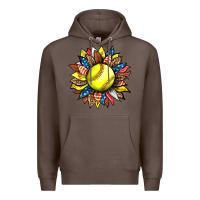 Coffee softball sunflower Premium Hoodie - HRA Design Shop
