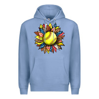 Colony Blue softball sunflower Premium Hoodie - HRA Design Shop