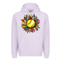 Lilac softball sunflower Premium Hoodie - HRA Design Shop