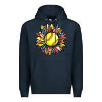 Navy softball sunflower Premium Hoodie - HRA Design Shop