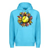 Ocean Blue softball sunflower Premium Hoodie - HRA Design Shop
