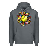 Rock softball sunflower Premium Hoodie - HRA Design Shop