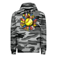 Slate Camo softball sunflower Premium Hoodie - HRA Design Shop