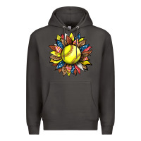 Smoke softball sunflower Premium Hoodie - HRA Design Shop