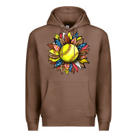 Chestnut softball sunflower Premium Hoodie - HRA Design Shop