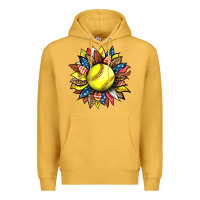 Mustard softball sunflower Premium Hoodie - HRA Design Shop