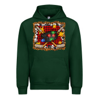 Forest Green hockey christmas with lights and stars Urban Hoodie - FaDigitalArtStudio
