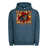 Pigment Midnight Navy hockey christmas with lights and stars Urban Hoodie - FaDigitalArtStudio