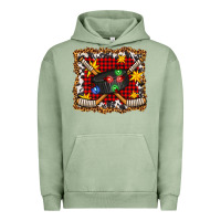 Pigment Oil Green hockey christmas with lights and stars Urban Hoodie - FaDigitalArtStudio