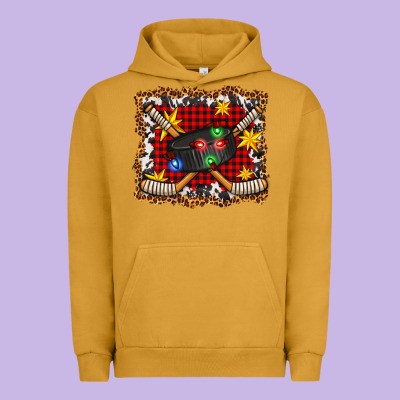 Hockey Christmas With Lights And Stars Urban Hoodie Designed By Fadigitalartstudio
