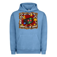 Pigment Pebble Blue hockey christmas with lights and stars Urban Hoodie - FaDigitalArtStudio