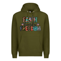 Army Green faith family freedom Premium Hoodie - CowhideDigitalArt