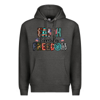 Charcoal Heather faith family freedom Premium Hoodie - CowhideDigitalArt