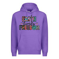 Purple faith family freedom Premium Hoodie - CowhideDigitalArt