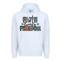 White faith family freedom Premium Hoodie - CowhideDigitalArt