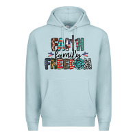 Blue Mist faith family freedom Premium Hoodie - CowhideDigitalArt