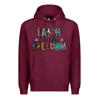 Burgundy faith family freedom Premium Hoodie - CowhideDigitalArt