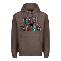 Coffee faith family freedom Premium Hoodie - CowhideDigitalArt