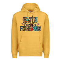 Mustard faith family freedom Premium Hoodie - CowhideDigitalArt