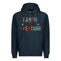Navy faith family freedom Premium Hoodie - CowhideDigitalArt