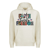 Oatmeal Heather faith family freedom Premium Hoodie - CowhideDigitalArt