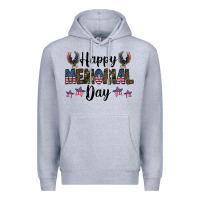 Heather Grey happy memorial day Premium Hoodie - CowhideDigitalArt
