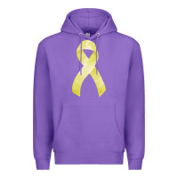 Purple sarcoma or bone cancer ribbon Premium Hoodie - FaDigitalArtStudio