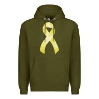 Army Green sarcoma or bone cancer ribbon Premium Hoodie - FaDigitalArtStudio