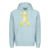 Blue Mist sarcoma or bone cancer ribbon Premium Hoodie - FaDigitalArtStudio