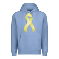 Colony Blue sarcoma or bone cancer ribbon Premium Hoodie - FaDigitalArtStudio