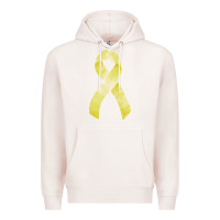 Pale Pink sarcoma or bone cancer ribbon Premium Hoodie - FaDigitalArtStudio