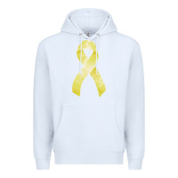 White sarcoma or bone cancer ribbon Premium Hoodie - FaDigitalArtStudio