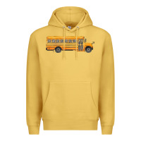 Antique Gold school bus Premium Hoodie - FaDigitalArtStudio