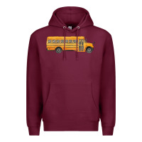 Burgundy school bus Premium Hoodie - FaDigitalArtStudio